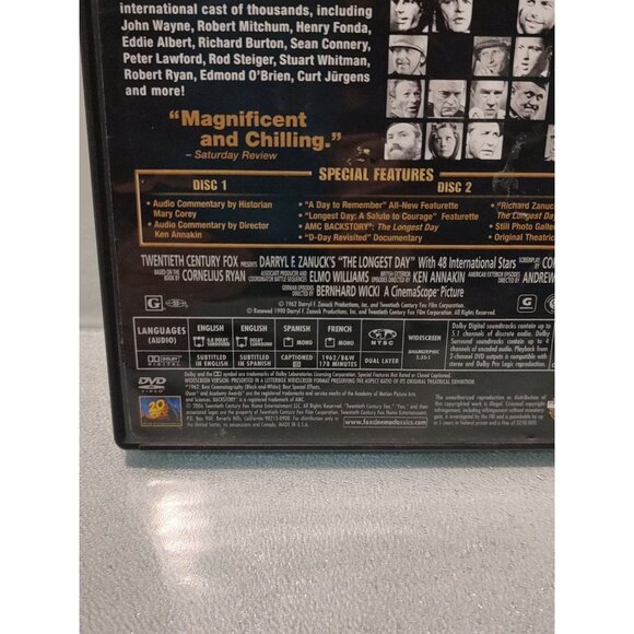 The Longest Day Vintage 1990 DVD Cinema Classics Collection Entertainment - Picture 8 of 12